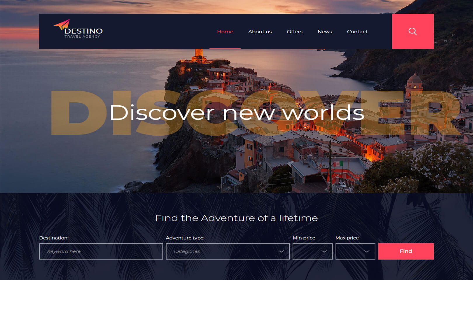 Destino Free Bootstrap Travel Agency Website Templates