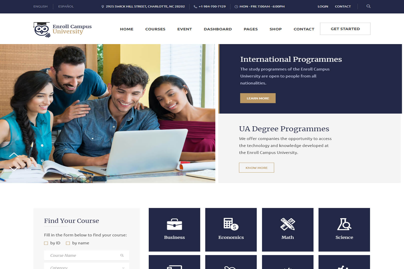 Learning Management University Education Website Template