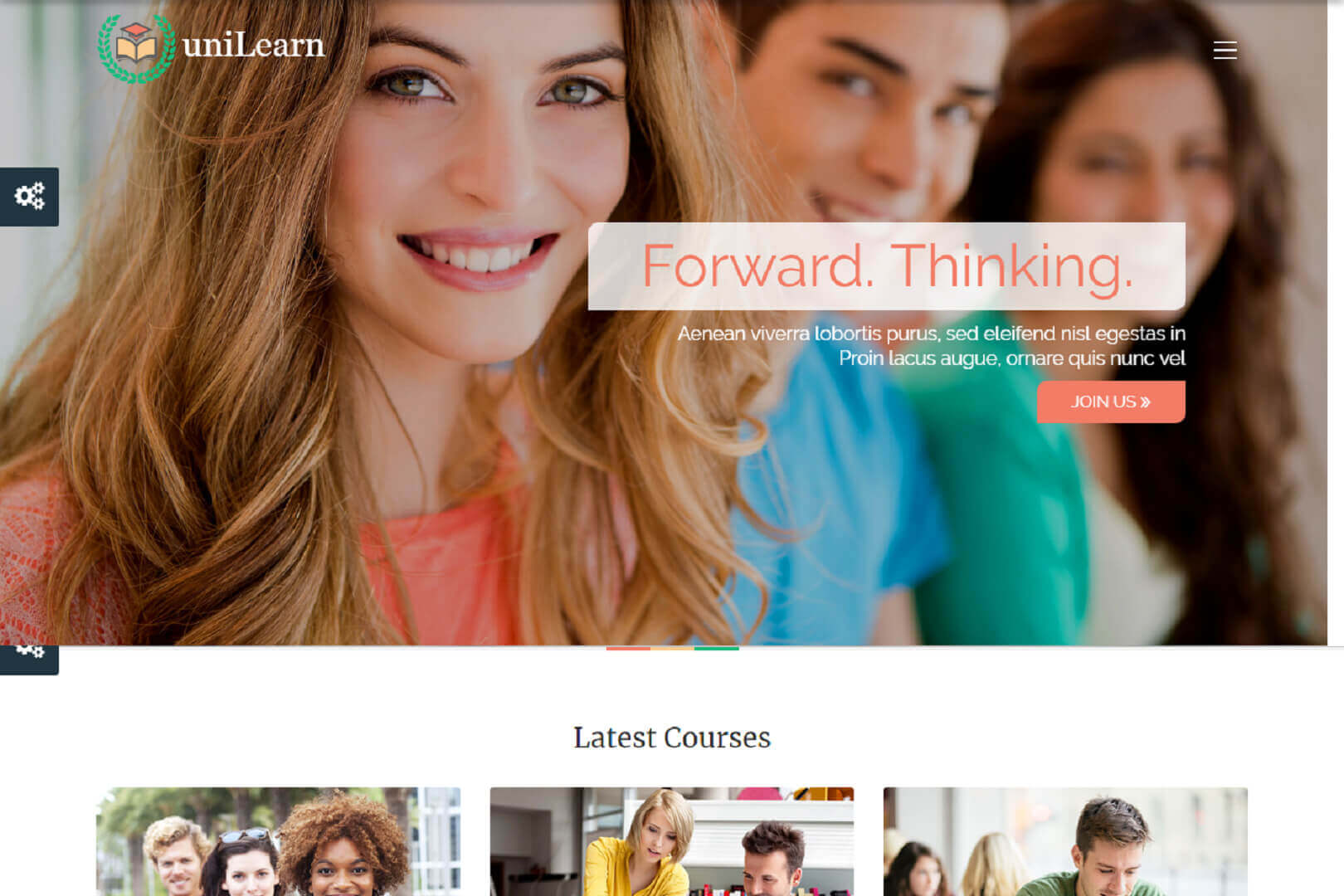 UniLearn Education and Courses Website Template Free Download