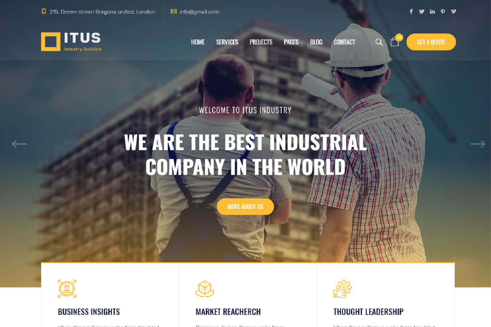 Industrial Factory And Engineering Website Template Free Download