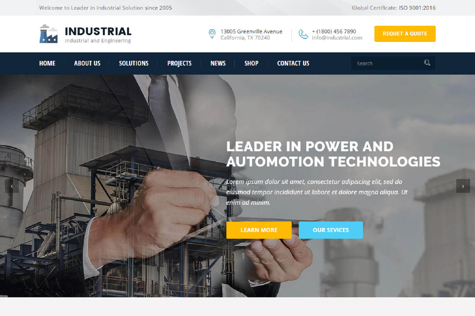 Responsive Free Industrial Website Templates Templates Hub