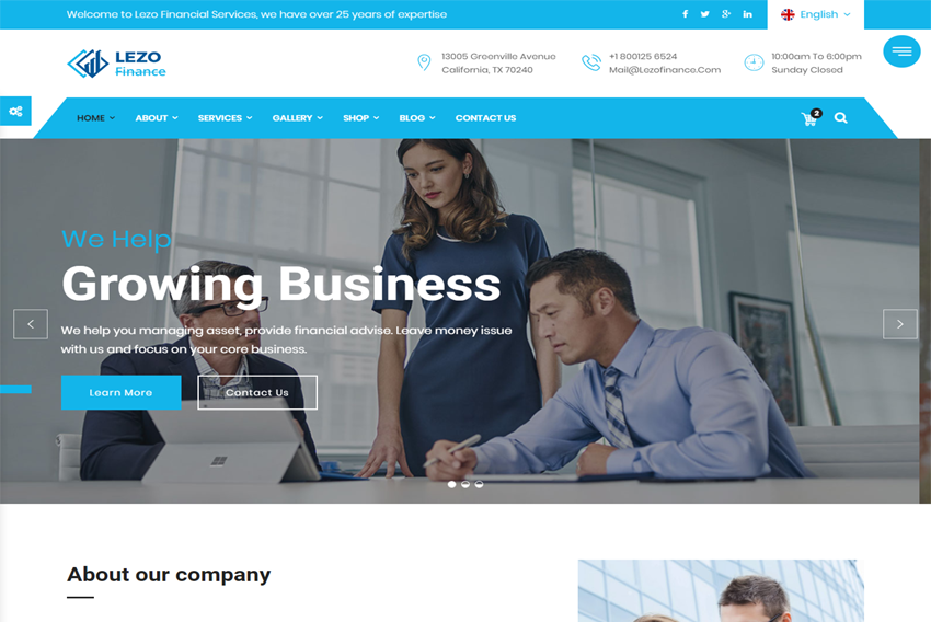 Free responsive business website template