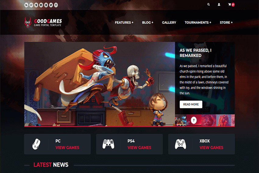 Tema site html para site de games, jogos, portal - Rei dos Templates